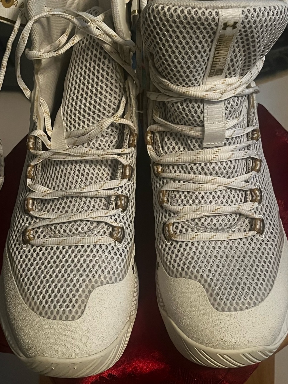 Under Armour White and Gold Men's Sneakers